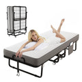 Folding Bed with Mattress, Memory Mattress Metal Frame Single Bed O11149