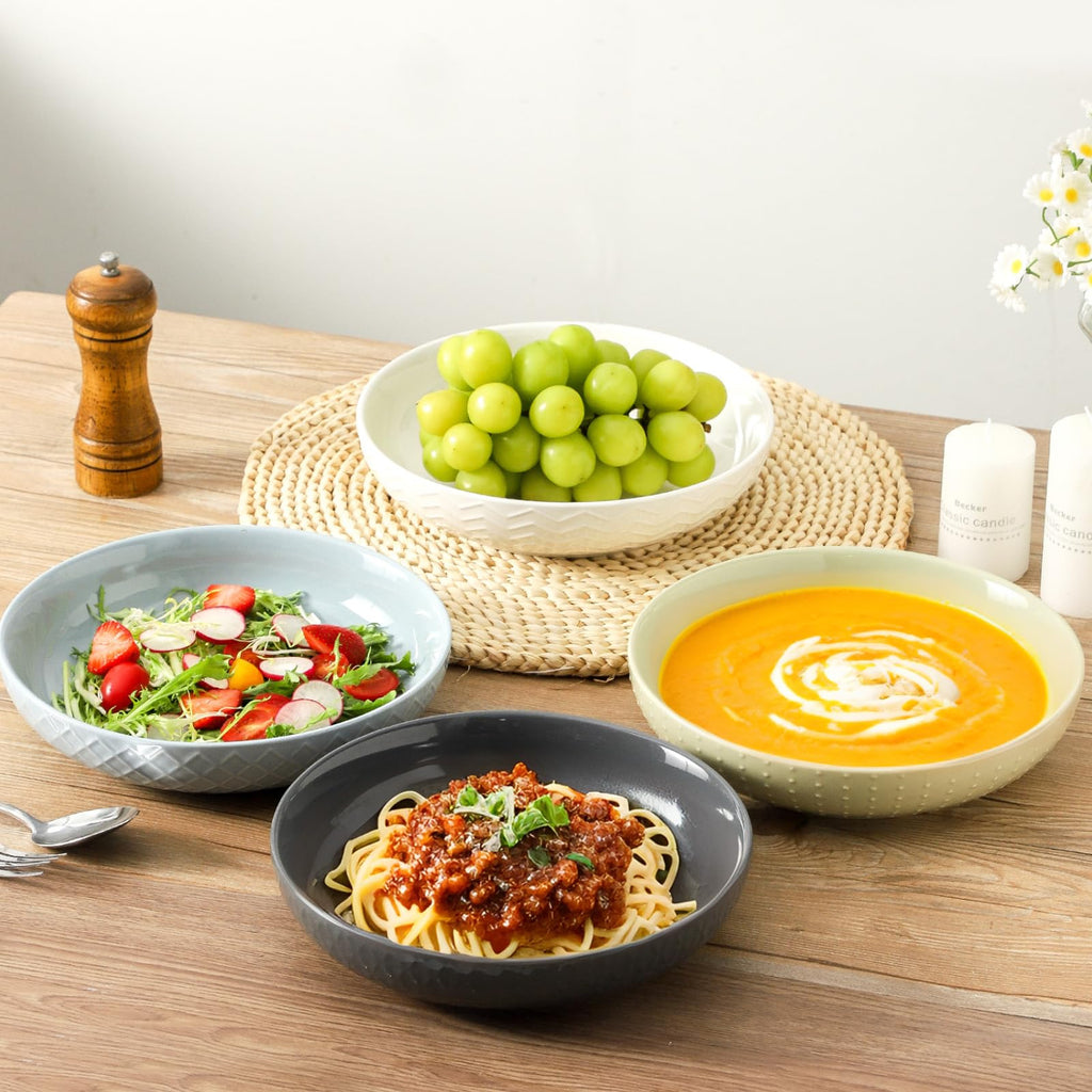 9.1'' 42 OZ Ceramic Pasta Bowls Set of 4 P1137