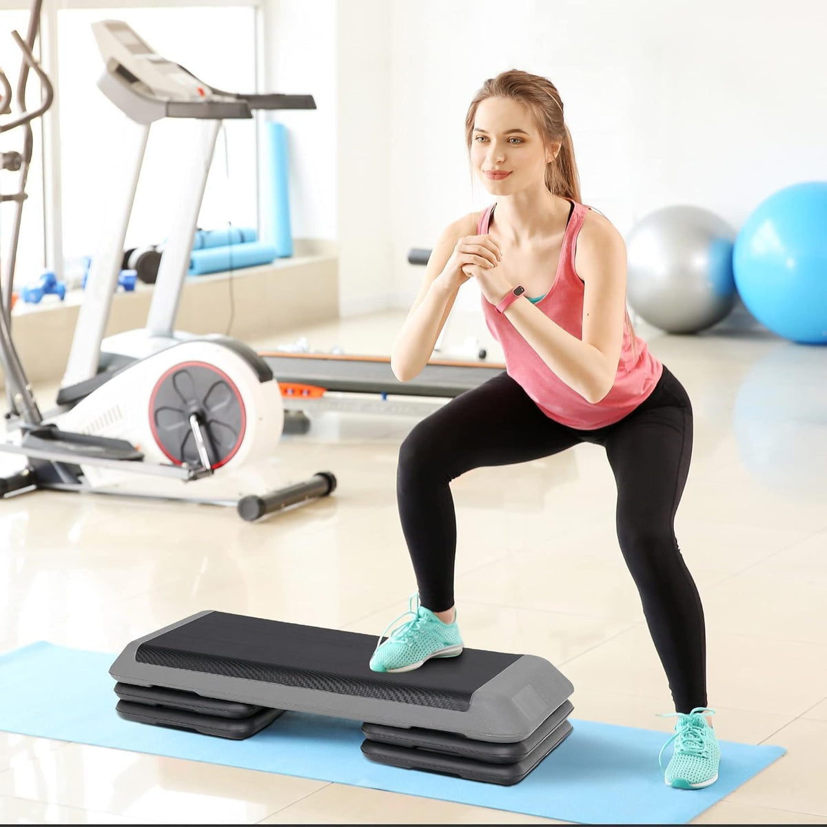43 Inch Adjustable Aerobic Stepper with 3 Height Levels I6333