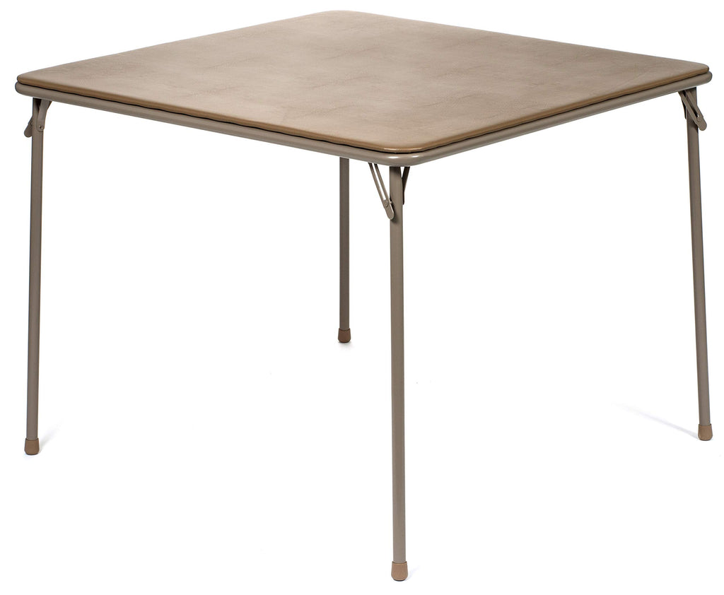 38" Square Folding Card Table, Beige Vinyl G838