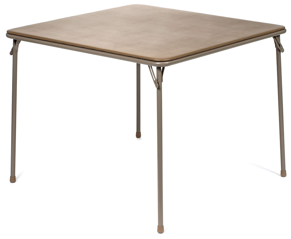 38" Square Folding Card Table, Beige Vinyl G838