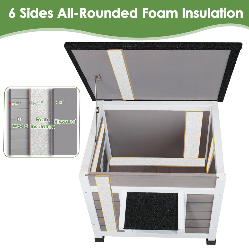 Grey Outdoor Insulated Cat House P30681