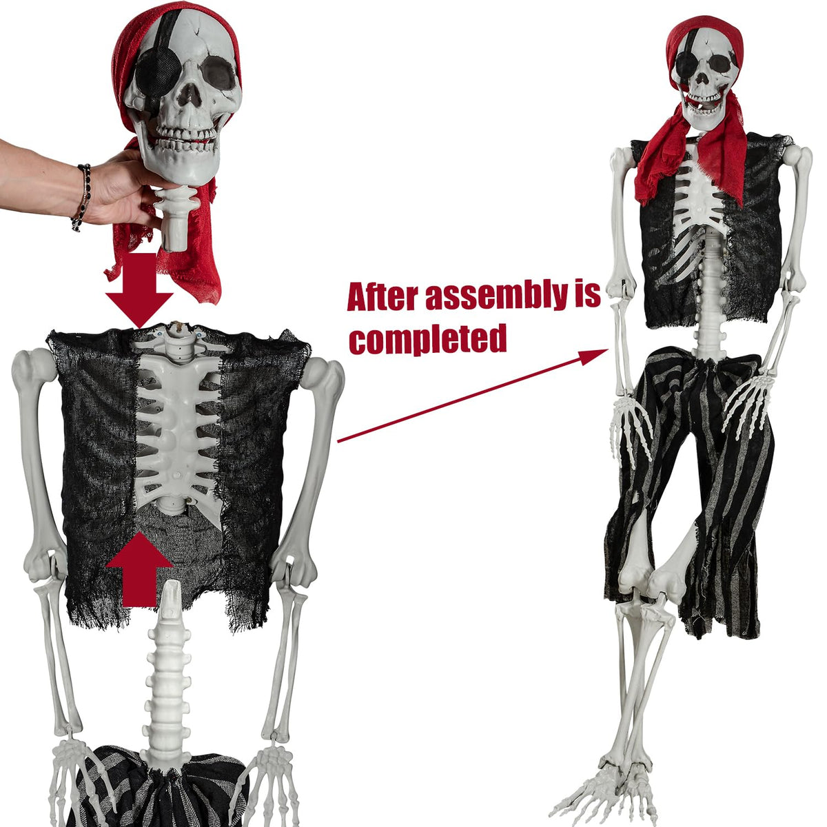5.4ft Life Size Pirate Skeleton with Movable Joints L4926