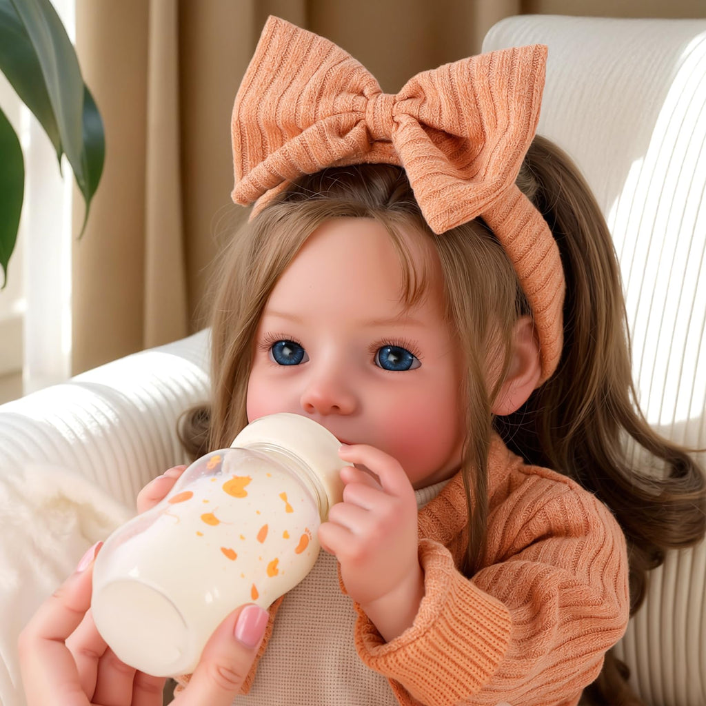 20 Inch Reborn Baby Dolls with Brown Hair W704893