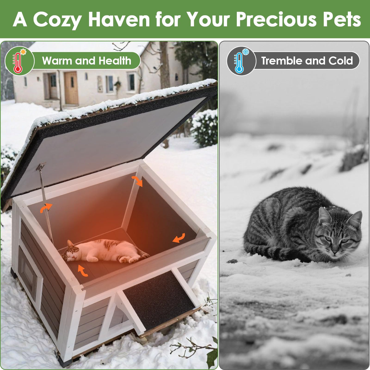 Grey Outdoor Insulated Cat House P30681