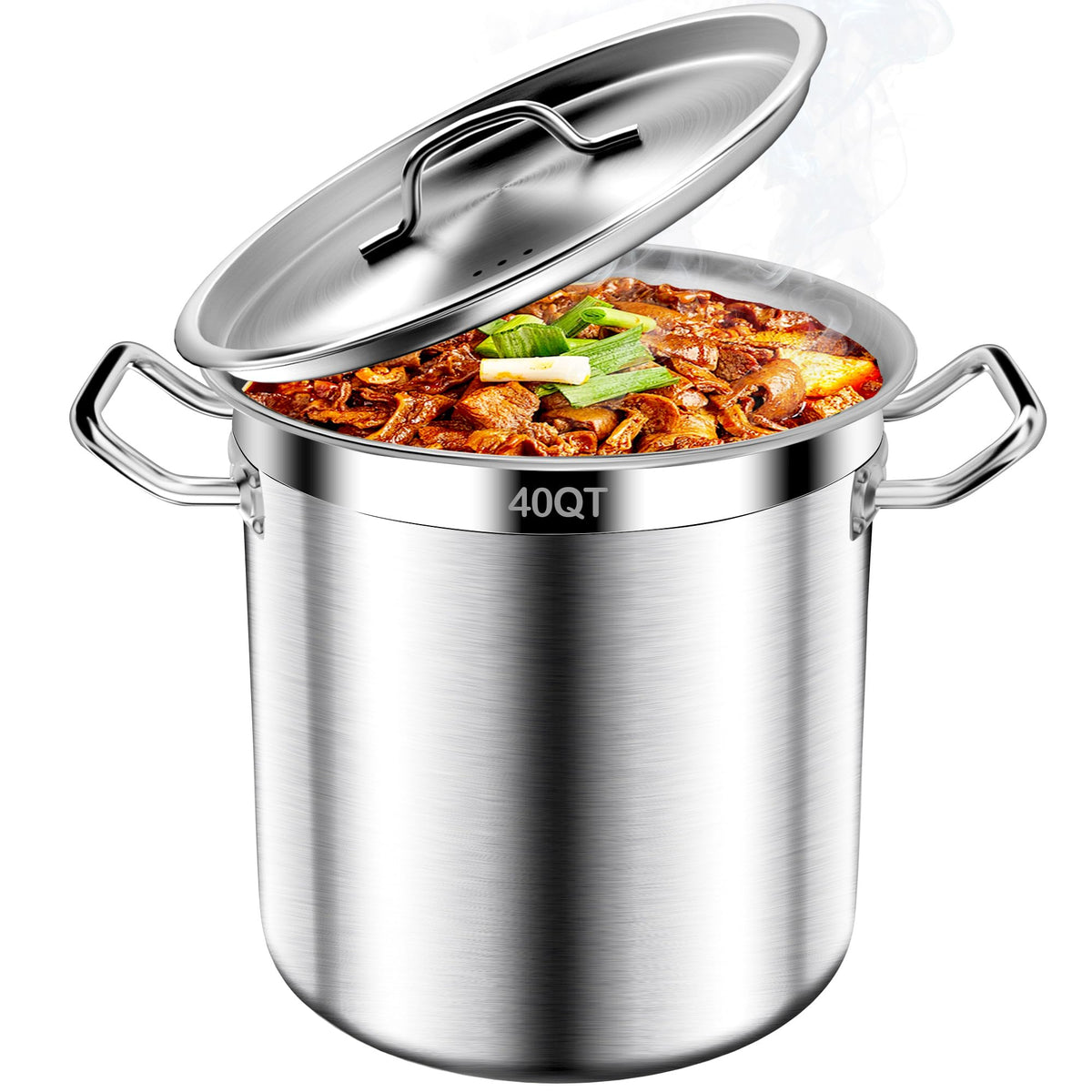 40QT Stainless Steel Stockpot with Lid H829327