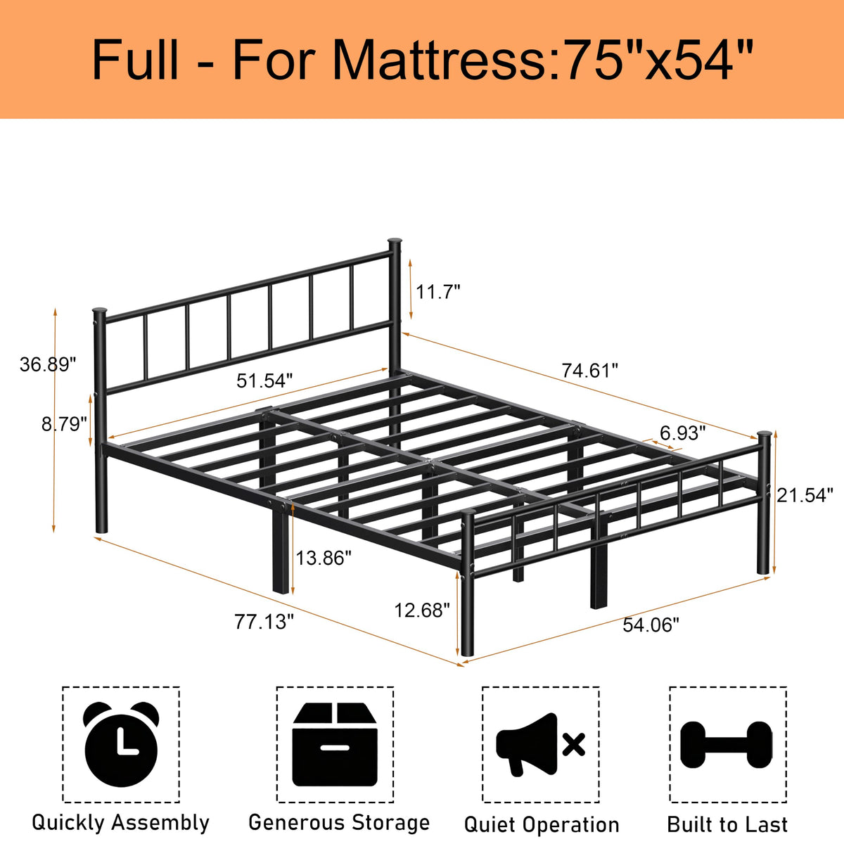 Full Bed Frame with Headboard C946645