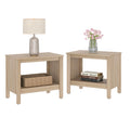 Set of 2 Square 2-Tier Nightstand with Storage B906