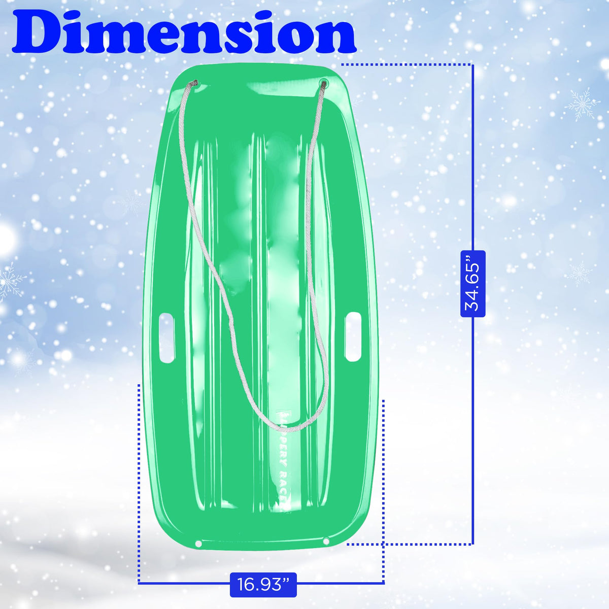 Kids Plastic Snow Sled with Pull Rope and Handles L9059