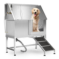 50" Stainless Steel Pet Bathing Tub with Sloped Ramp W49121