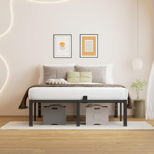 18 Inch King Size Black Metal Bed Frame O7719