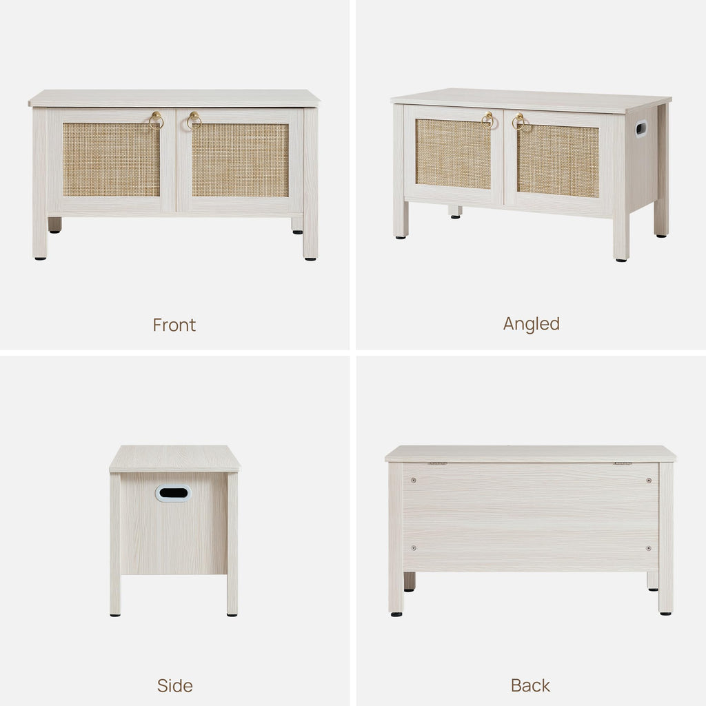 Rattan Storage Bench with 2 Safety Hinges N971428