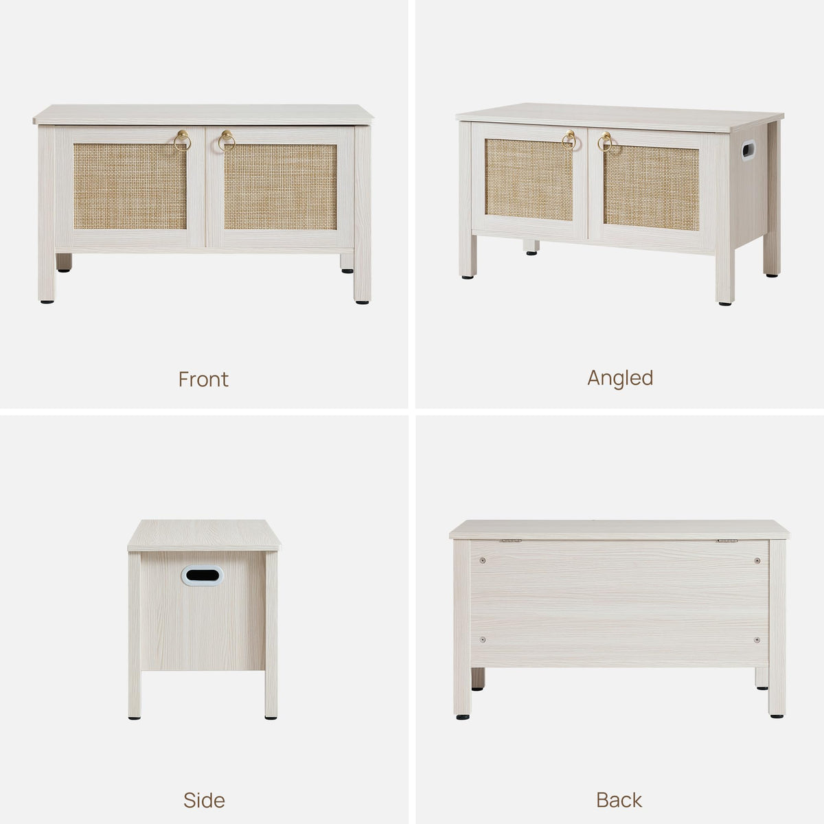 Rattan Storage Bench with 2 Safety Hinges N971428