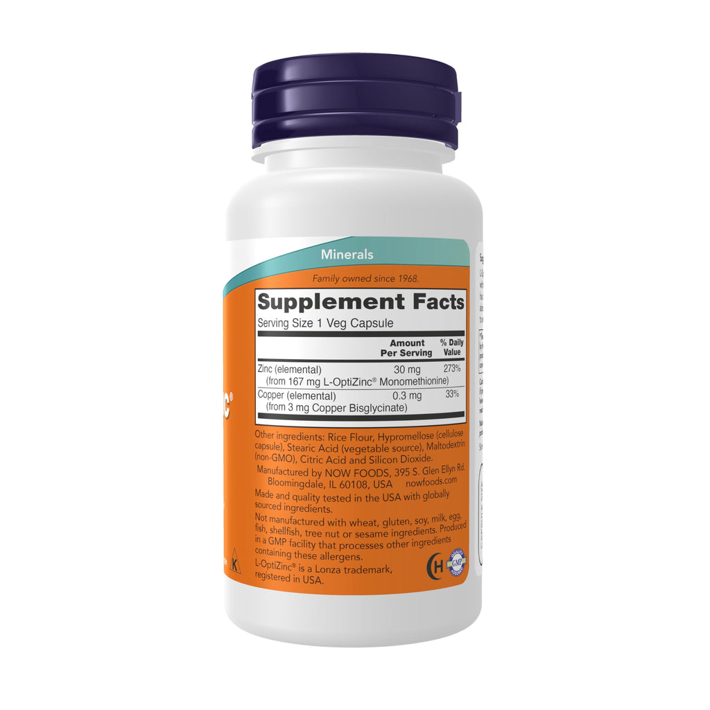 L-OptiZinc 30 mg with Copper 100 Veg Capsules L782182