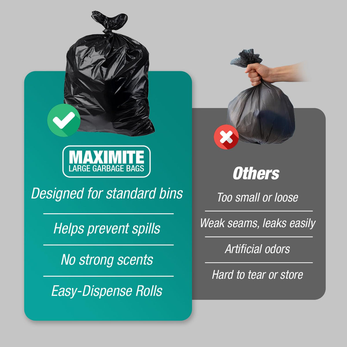 95–96 Gallon 30 Count 2.5 Mil Black Trash Bags O822997
