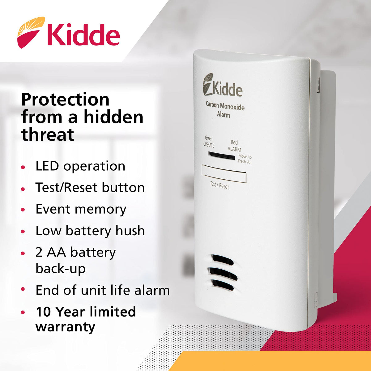 Carbon Monoxide Detector with AA Battery Backup N599918