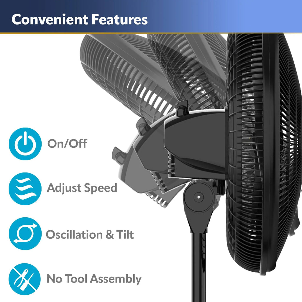 16" Oscillating Adjustable Pedestal Fan A308