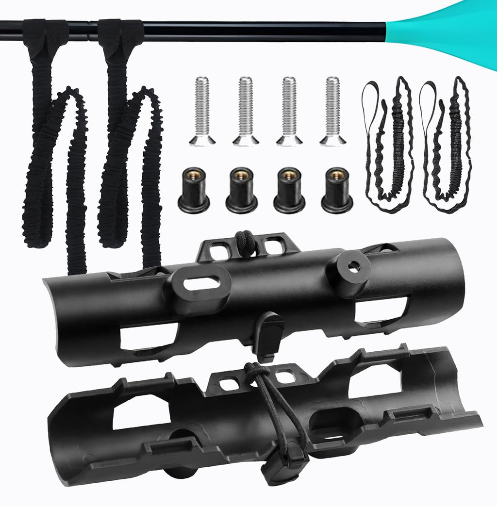2PCS Kayak Paddle Holder with Leashes & Locking Kits R7152