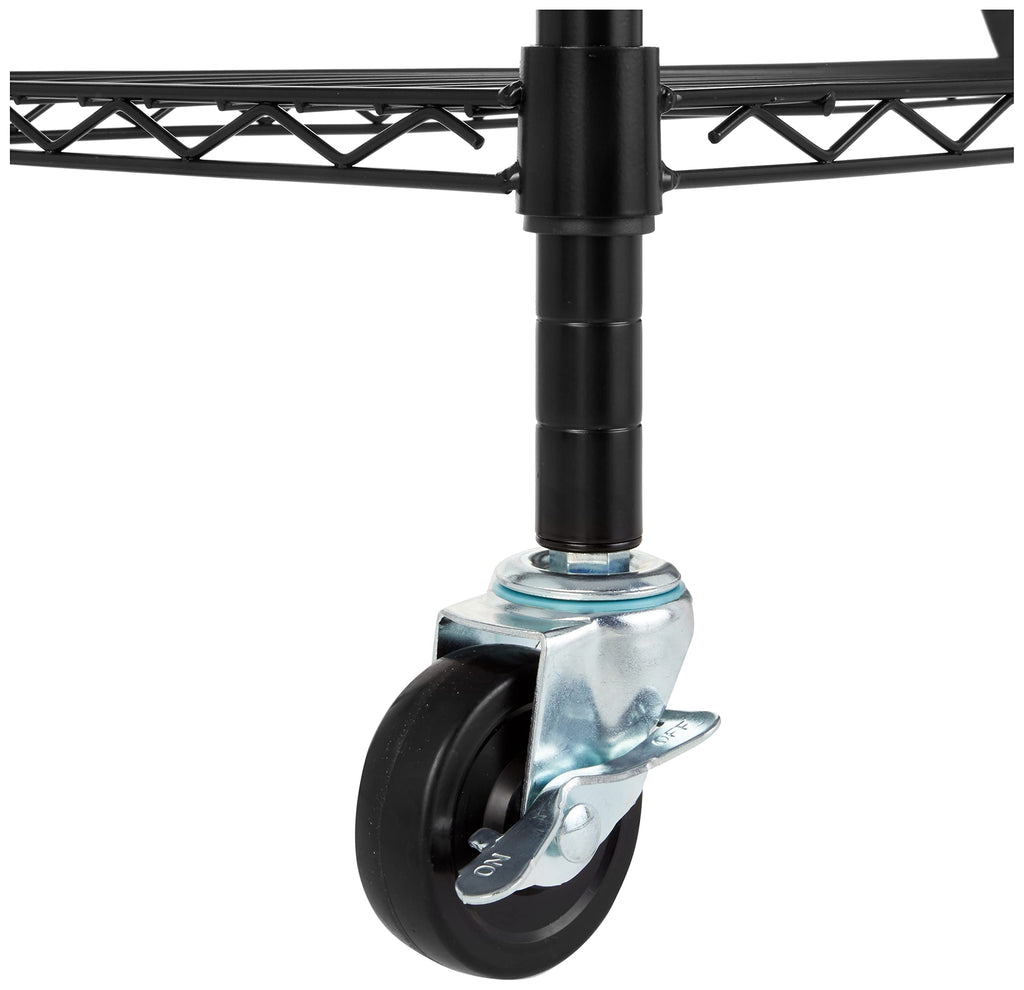 5-Shelf Heavy Duty Adjustable Metal Wire Shelving Storage Rack with Wheel Casters, Black V6441