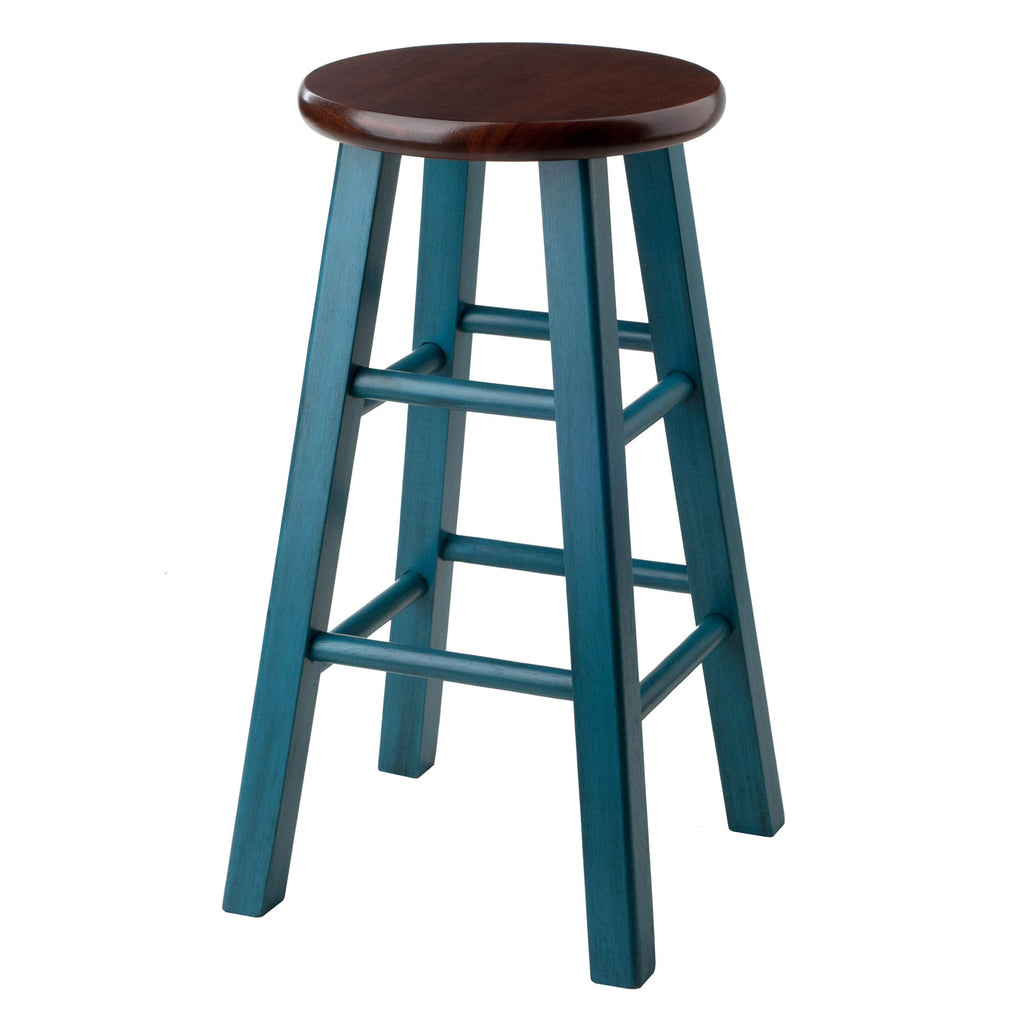 Rustic Teal Walnut Stool C3555