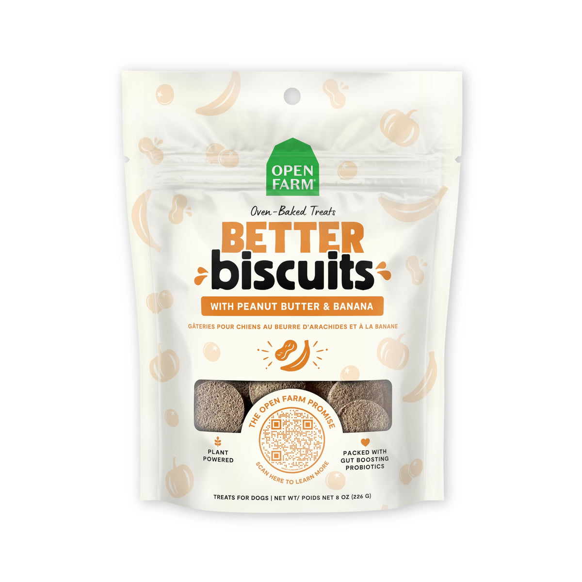 Peanut Butter & Banana Dog Treats 8oz Pouch U311509