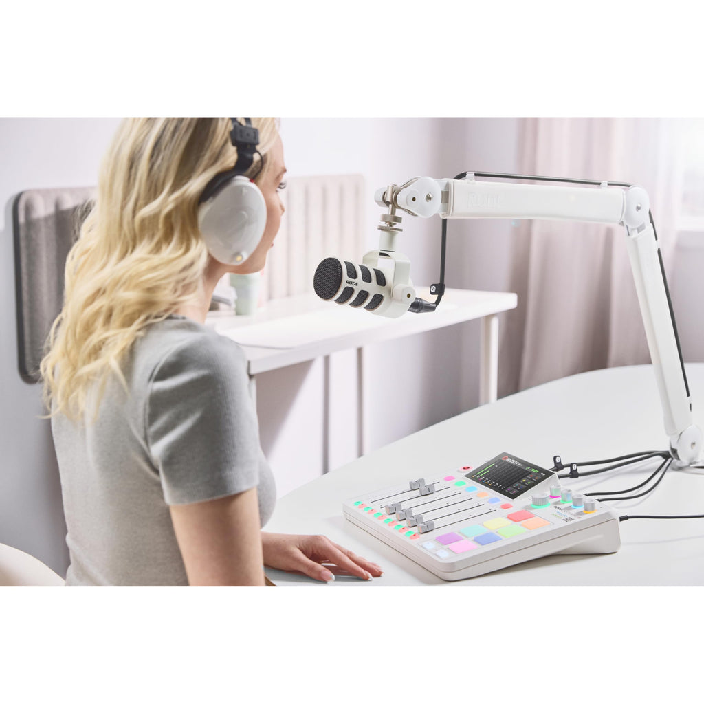 White Cardioid Dynamic Broadcast Microphone with XLR Cable A36582