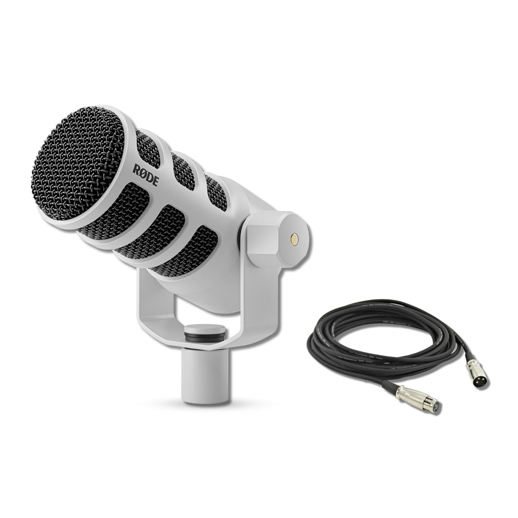 White Cardioid Dynamic Broadcast Microphone with XLR Cable A36582