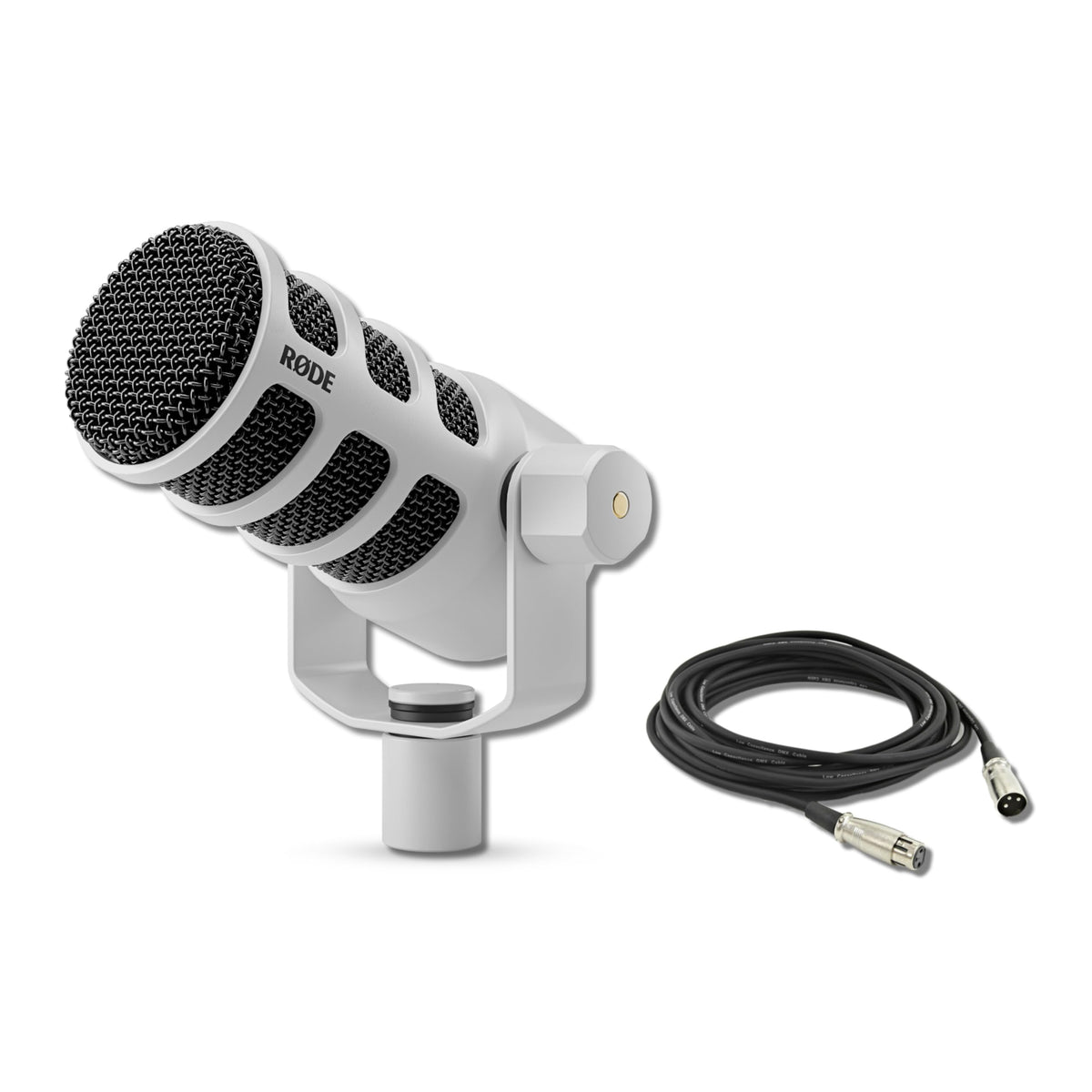 White Cardioid Dynamic Broadcast Microphone with XLR Cable A36582