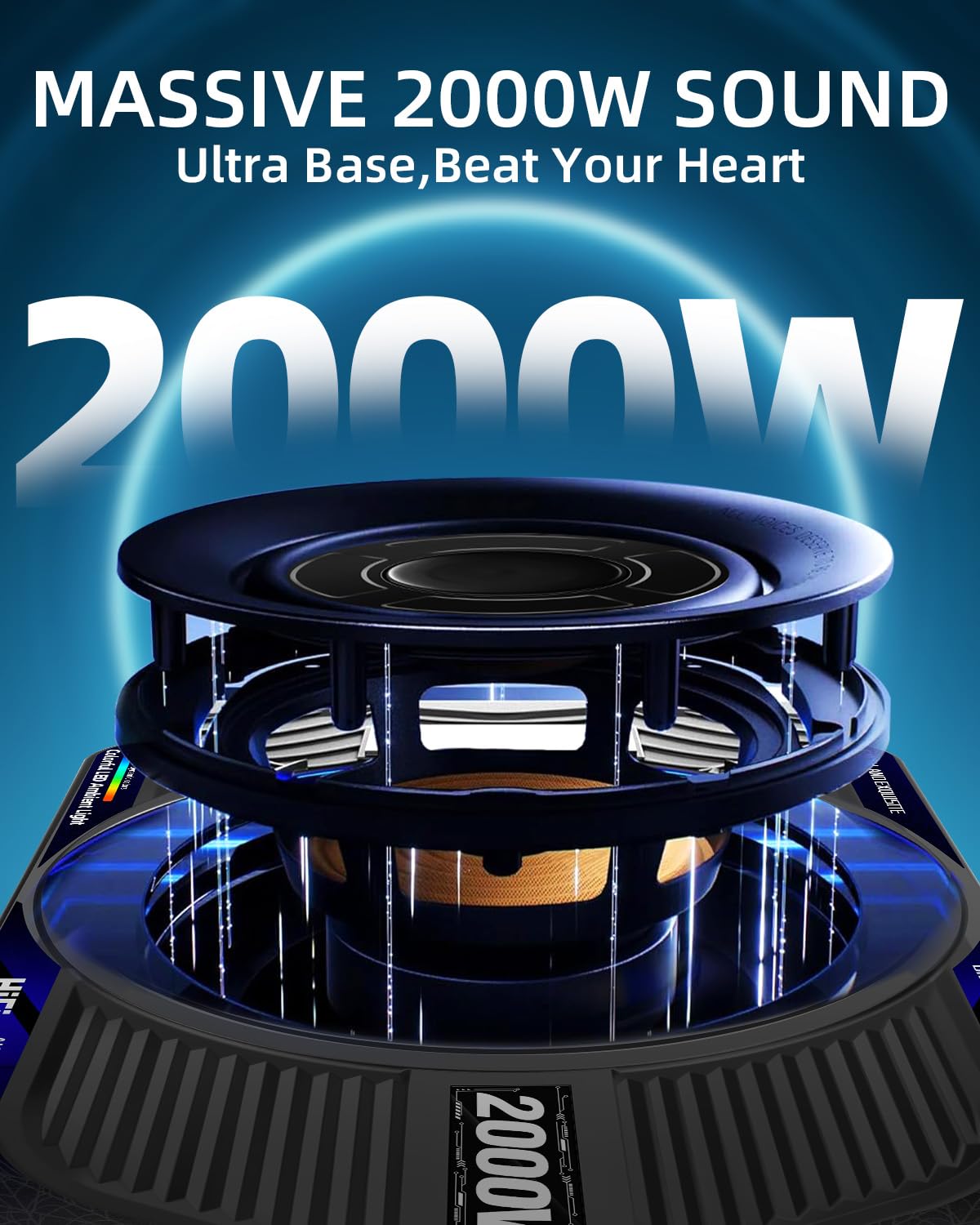 2000W 10 Inch Underseat Car Subwoofer and Amp Package I602213