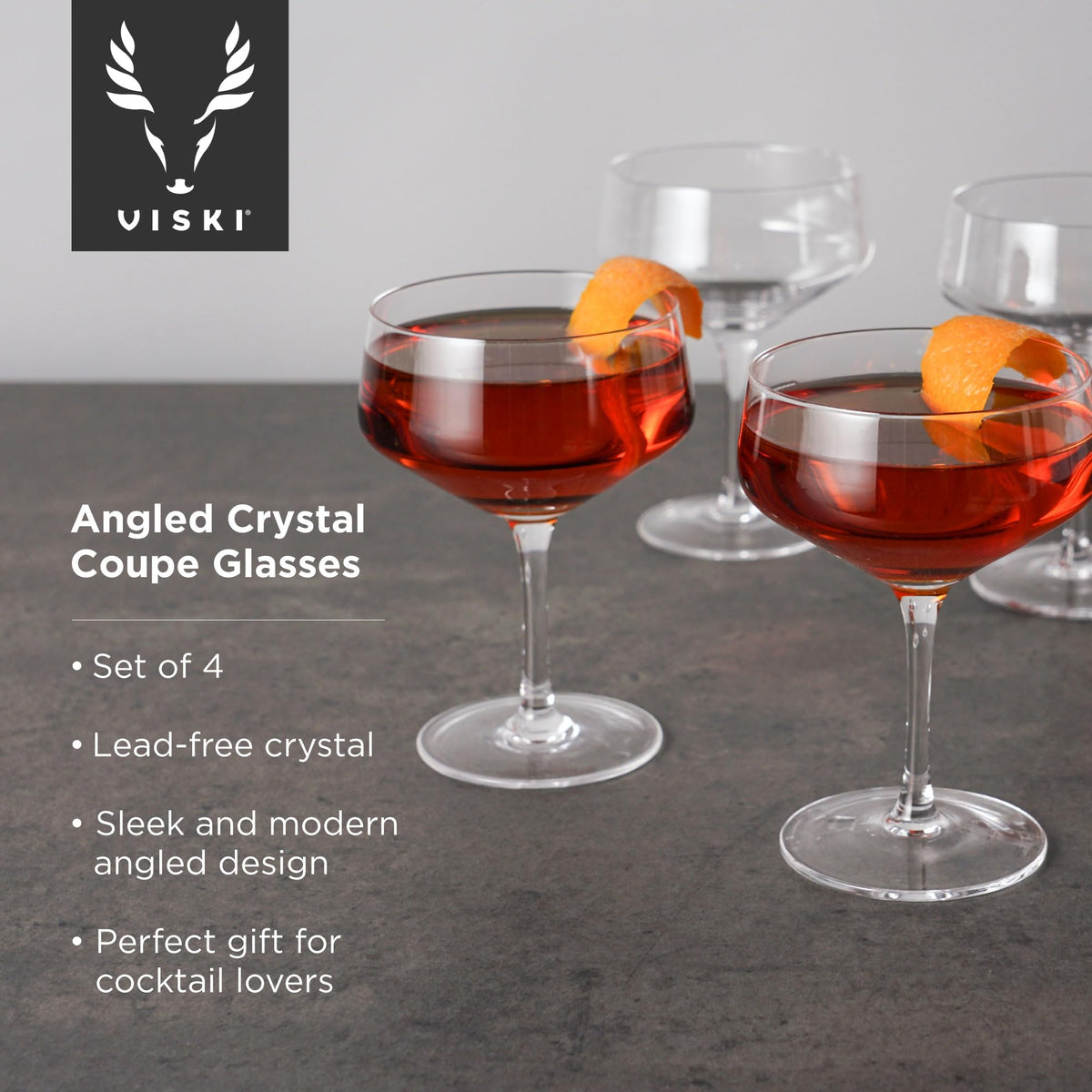 Crystal Coupe Cocktail Glasses Set of 4 G53051