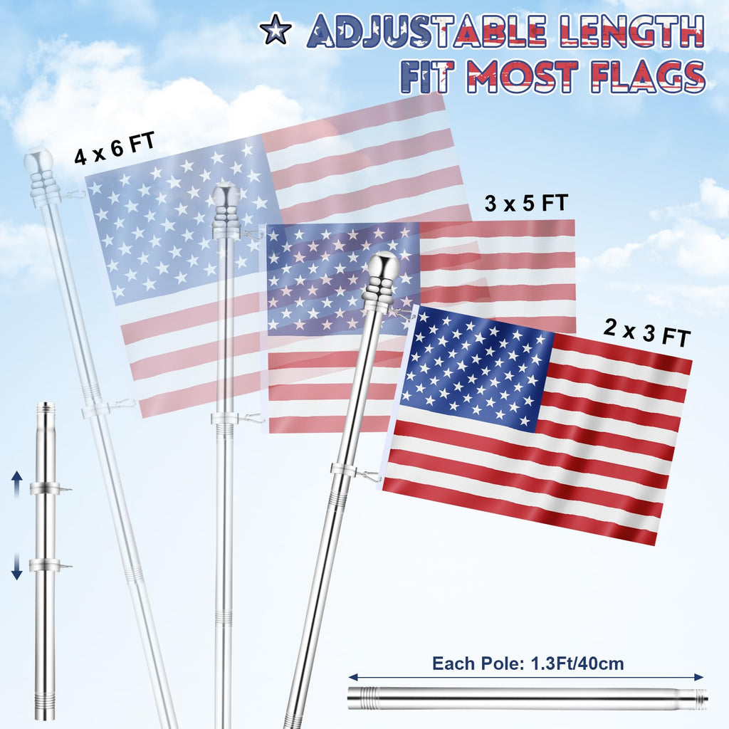 6 FT Stainless Steel Spinning Flag Pole S338071