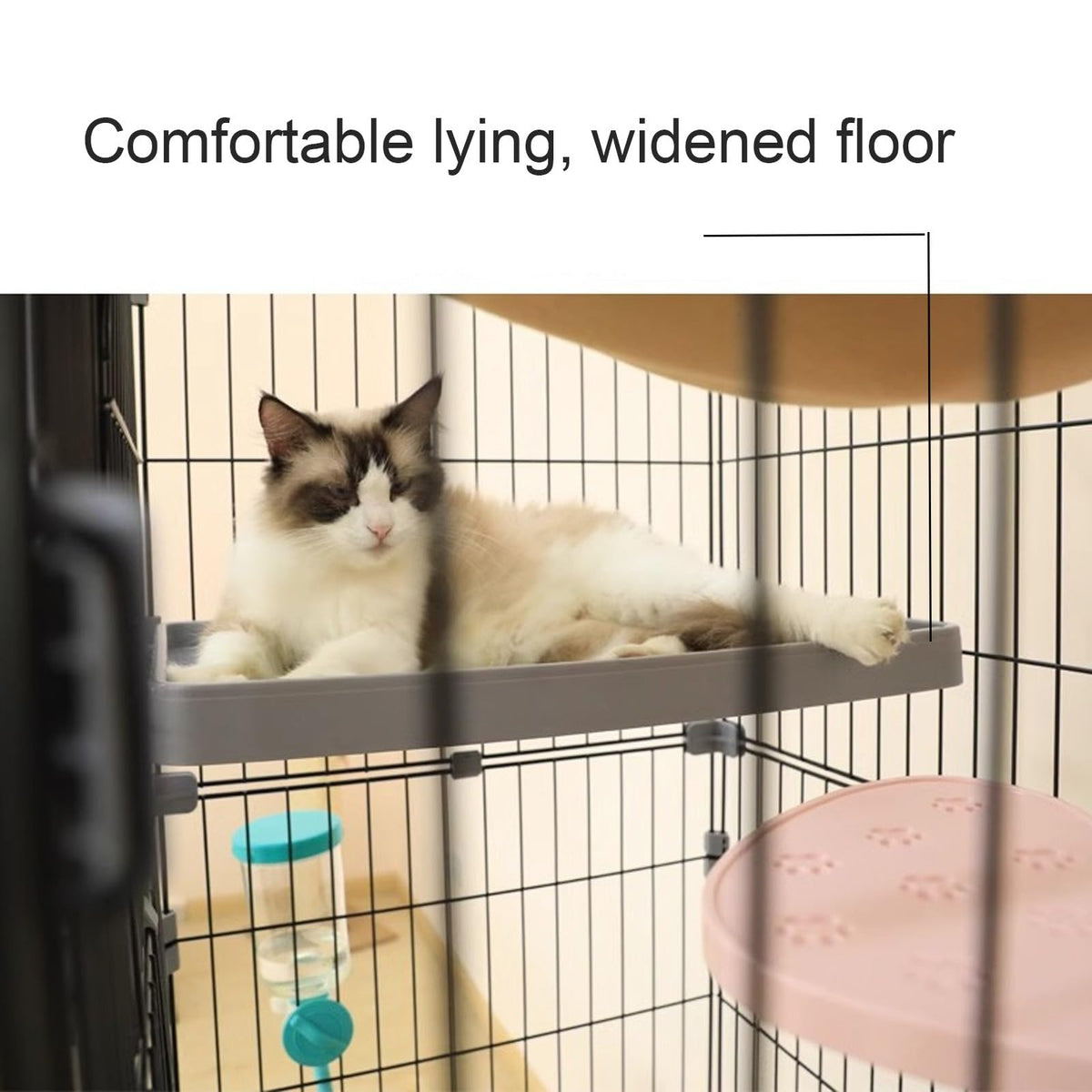 Foldable 4 Tier Detachable Cat Cage with Hammock Q668