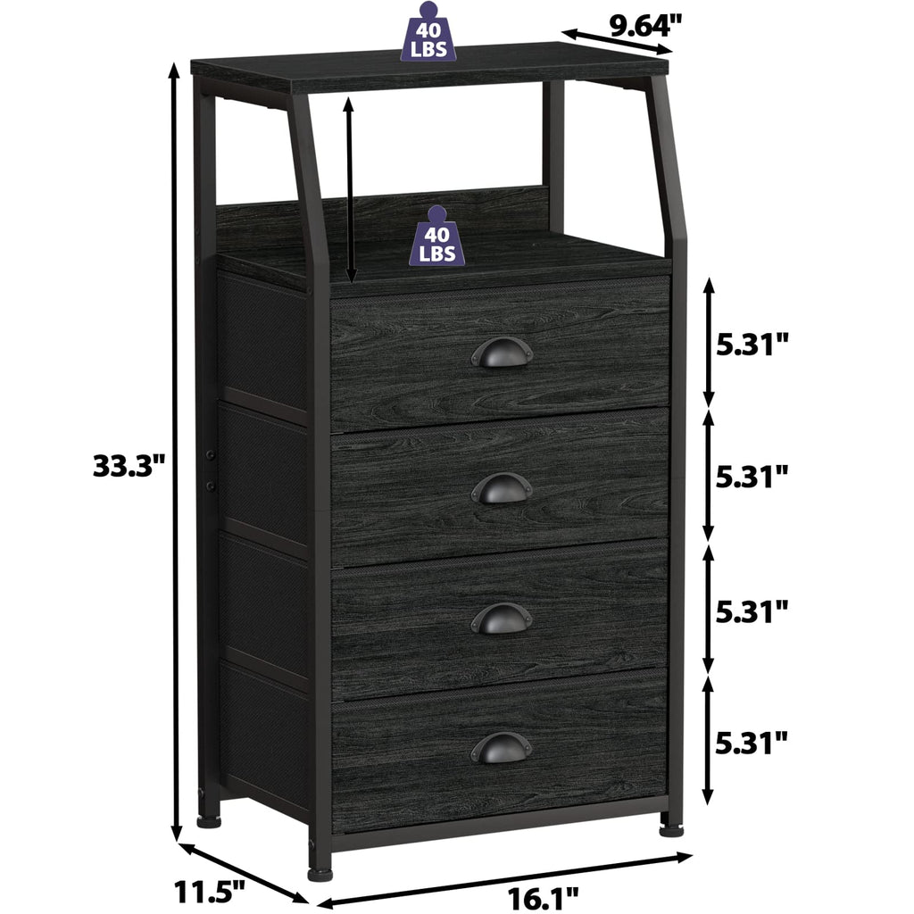Tall Nightstand with Fabric Drawer B625157