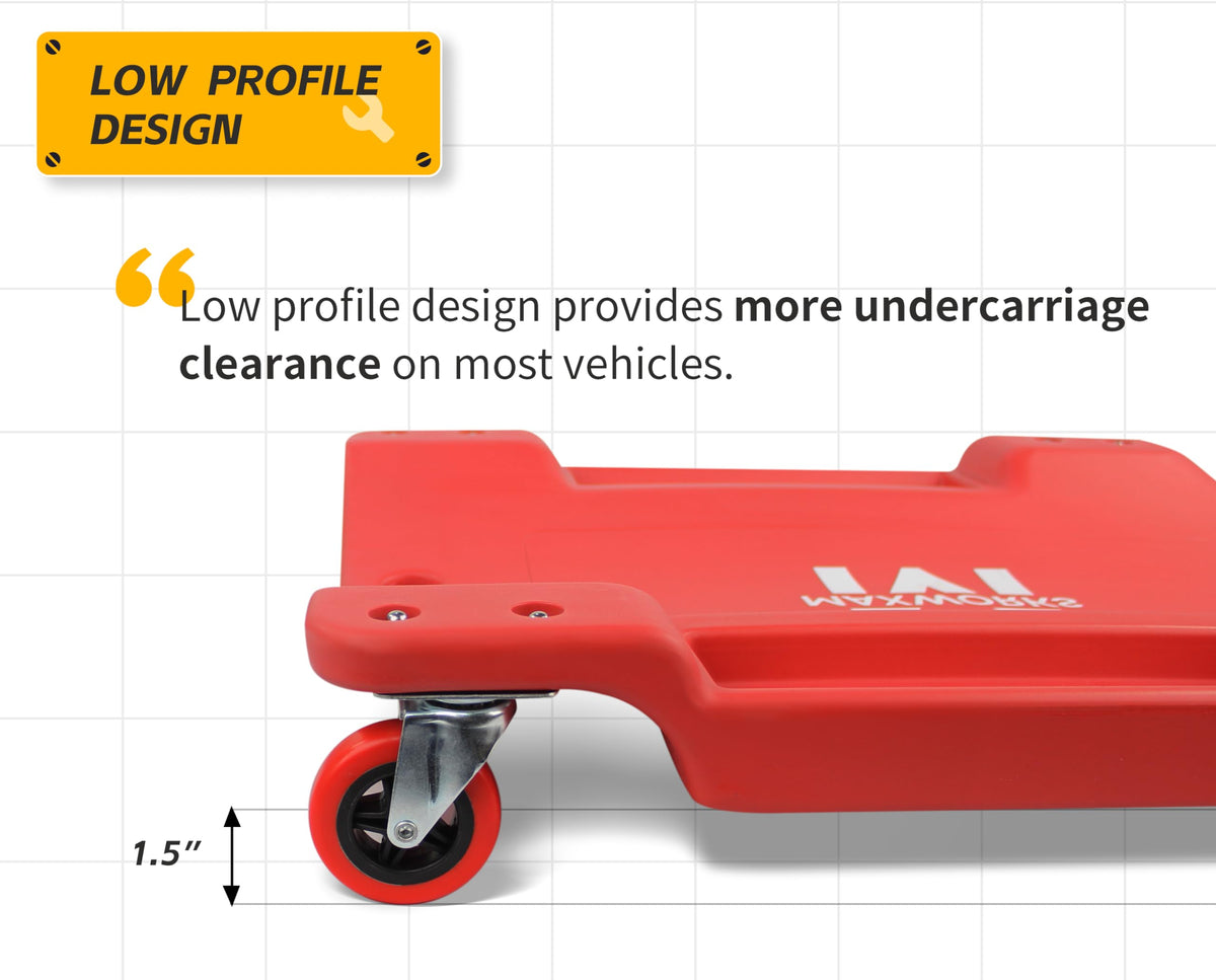 40 Inch Plastic Rolling Garage Creeper with Padded Headrest G39173