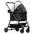 Black Foldable Pet Stroller with Detachable Carrier H858389