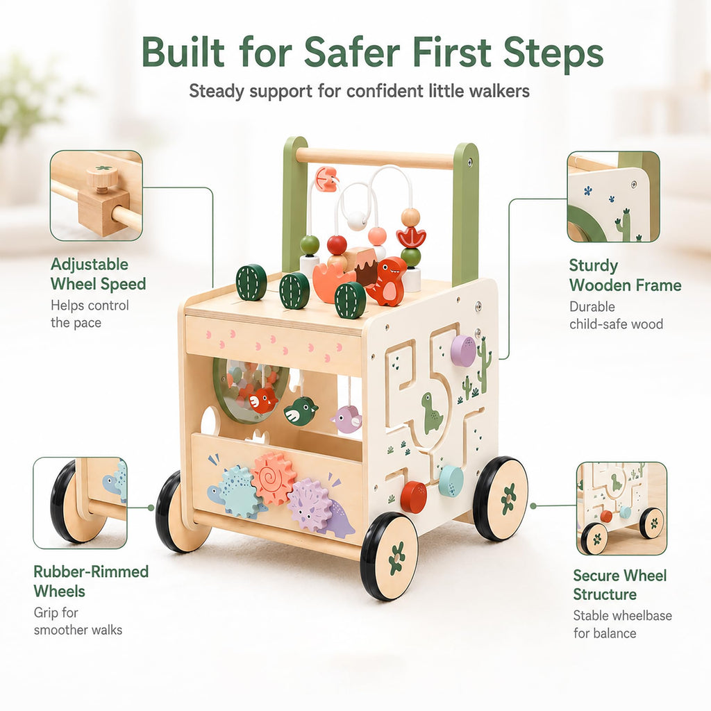 Wooden Baby Walker with Activity Center H50347