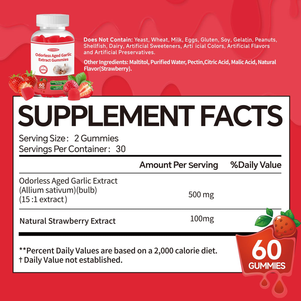Aged Garlic Extract Gummies Strawberry Flavor R688