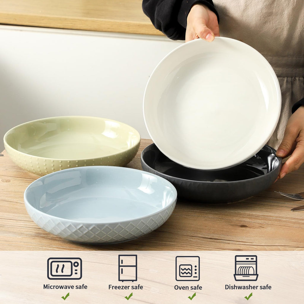 9.1'' 42 OZ Ceramic Pasta Bowls Set of 4 P1137
