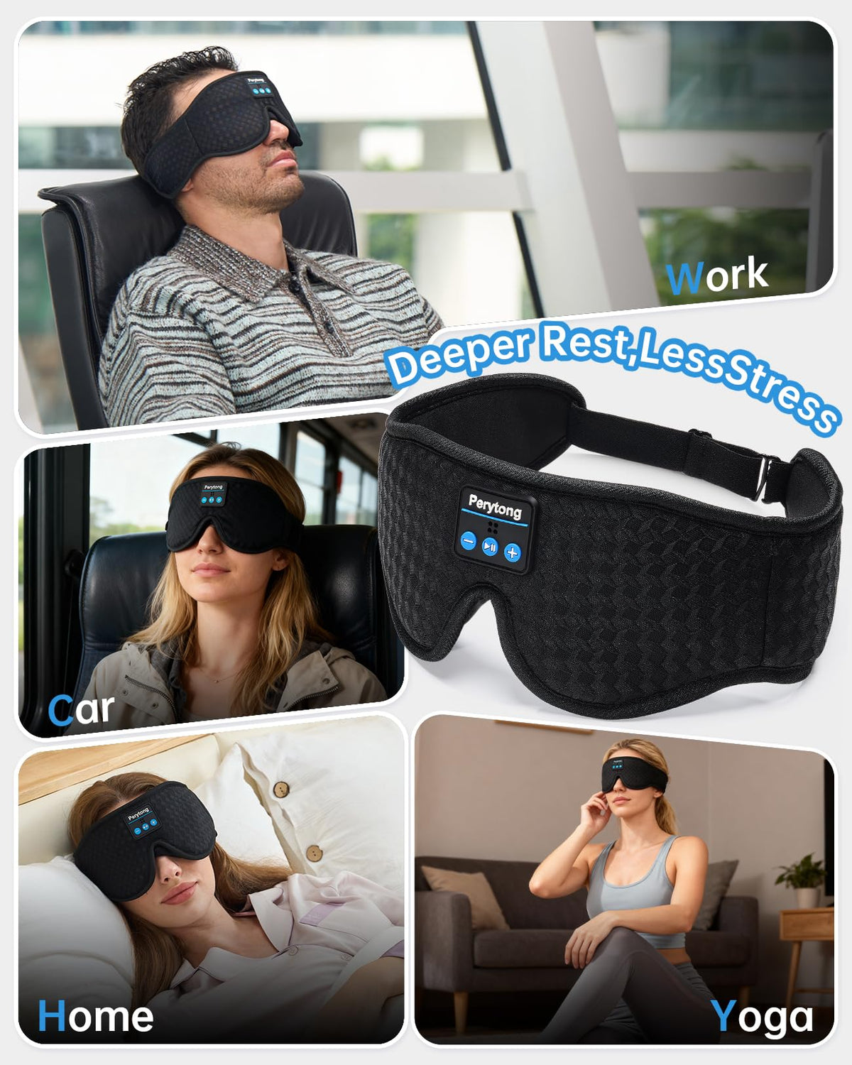 2-Pack Bluetooth Sleep Mask with Headphones I434269