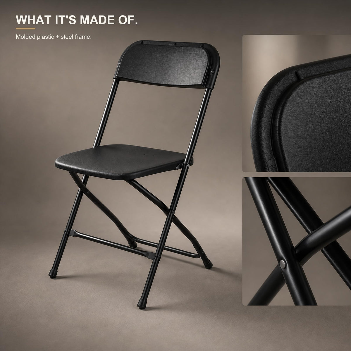 10 Pack Black Plastic Folding Chairs N36919