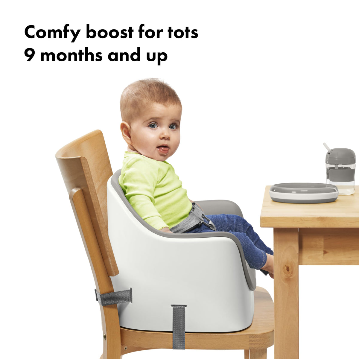 Gray Toddler Booster Seat with Removable Cushion O764492