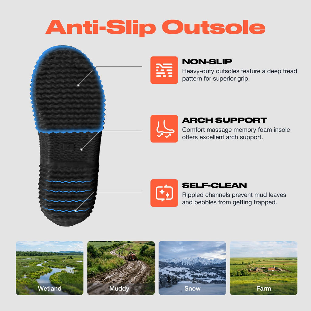 Women's Waterproof Insulated Neoprene Rubber Rain Boots Y124