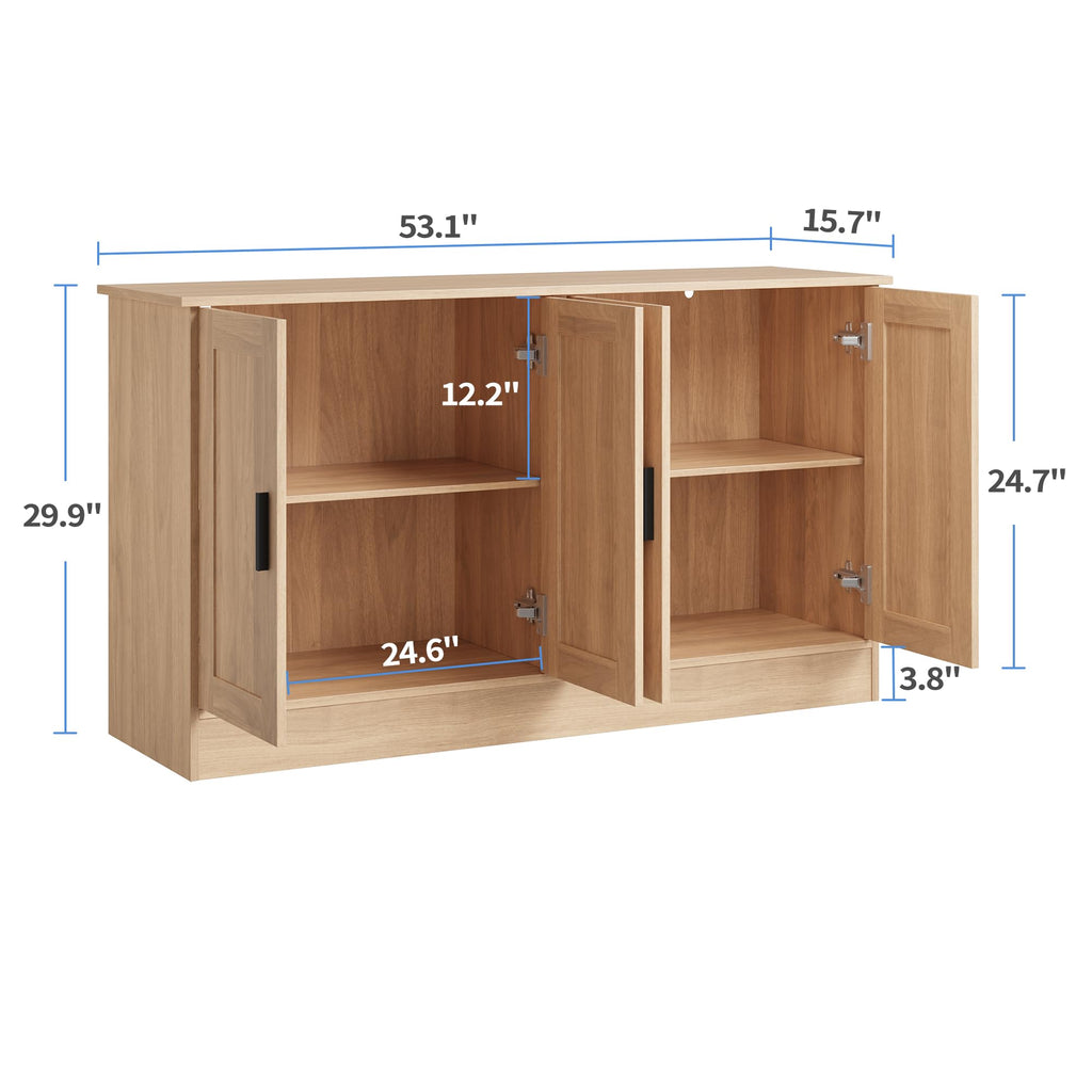 53" Oak Buffet Cabinet with Storage S3420
