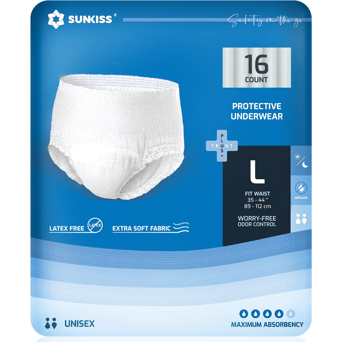 Large Incontinence Disposable Underwear 16 Count & Wet Wipes 200 Count V3841