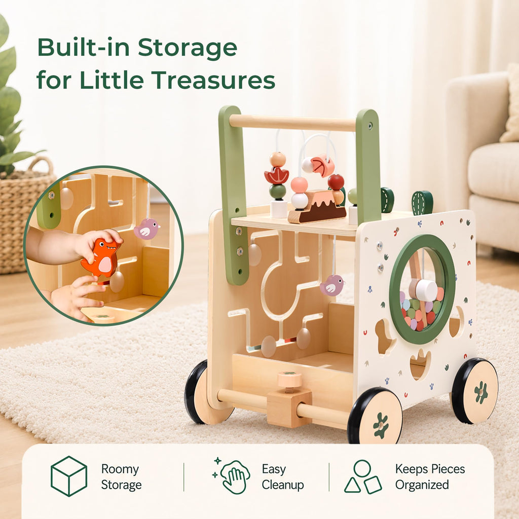 Wooden Baby Walker with Activity Center H50347