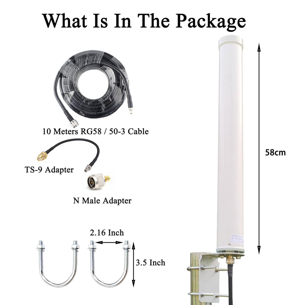 5G 4G LTE Omni-Directional Antenna 698-3800MHz 12dBi M4155