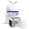4 Gallon White Drawstring Trash Bags, 200 Count W5313