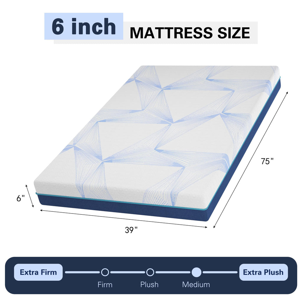 6 Inch Twin Gel Memory Foam Mattress L549