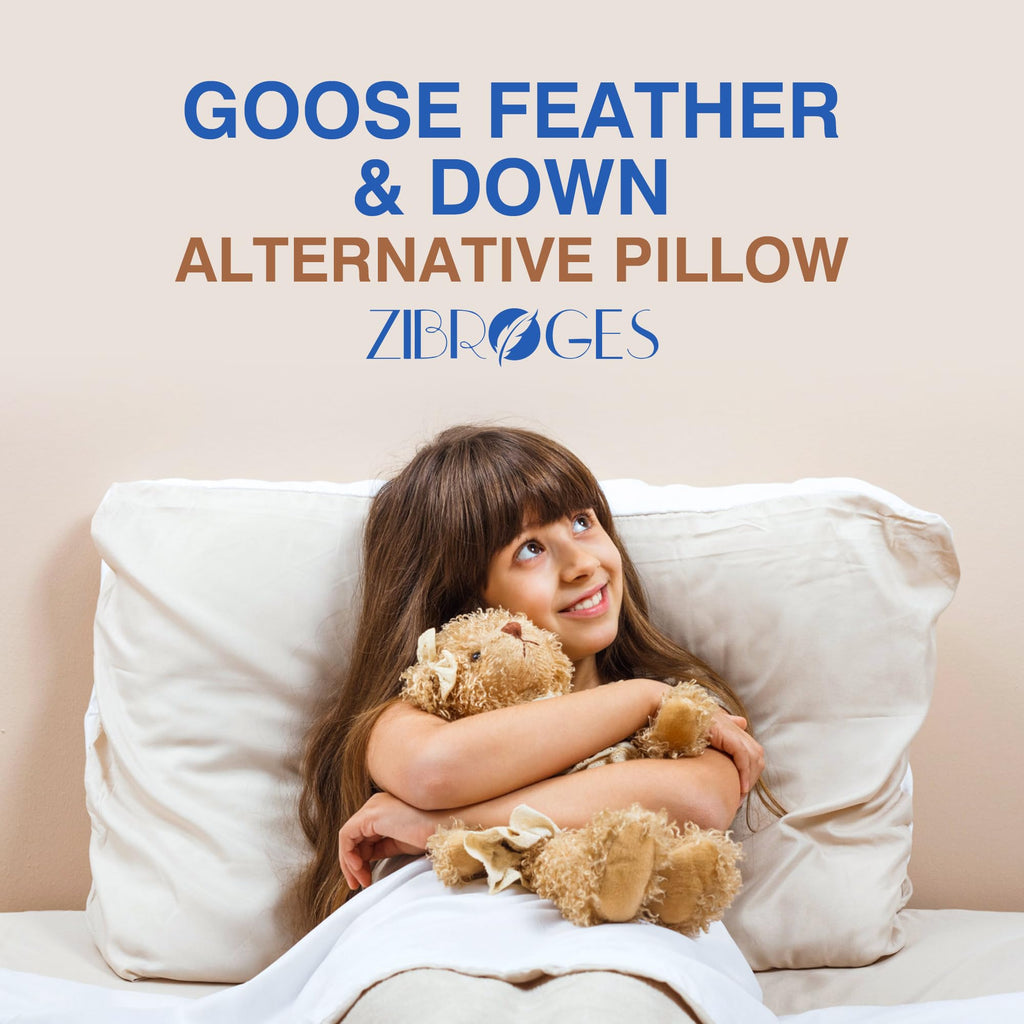 Queen Size Set of 2 Feather Pillows J233672