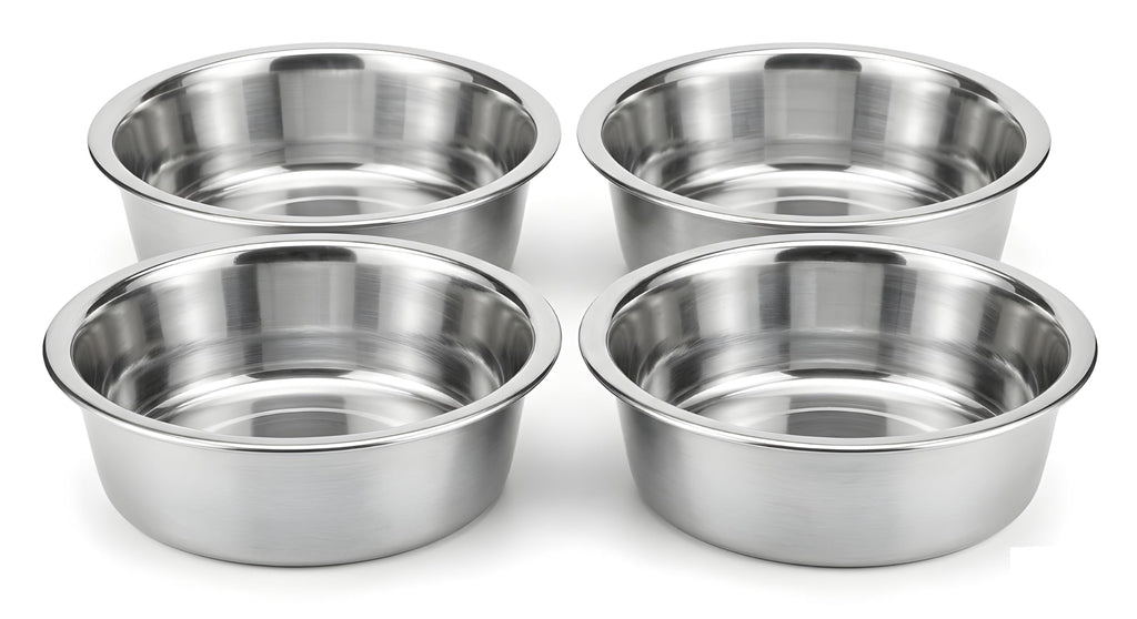 4 Pack Stainless Steel Cat & Dog Bowls, 8 oz Each H765931